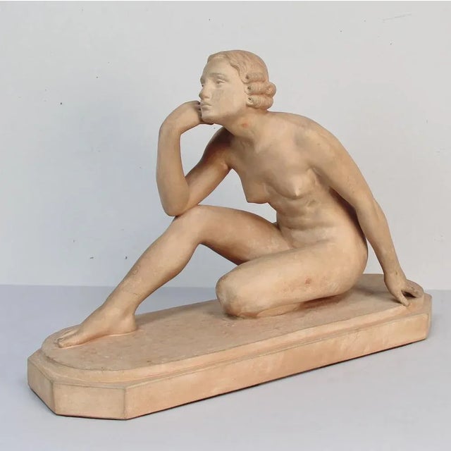 Art Deco Terracotta Sculpture by Lucien Alliots For Sale - Image 10 of 10