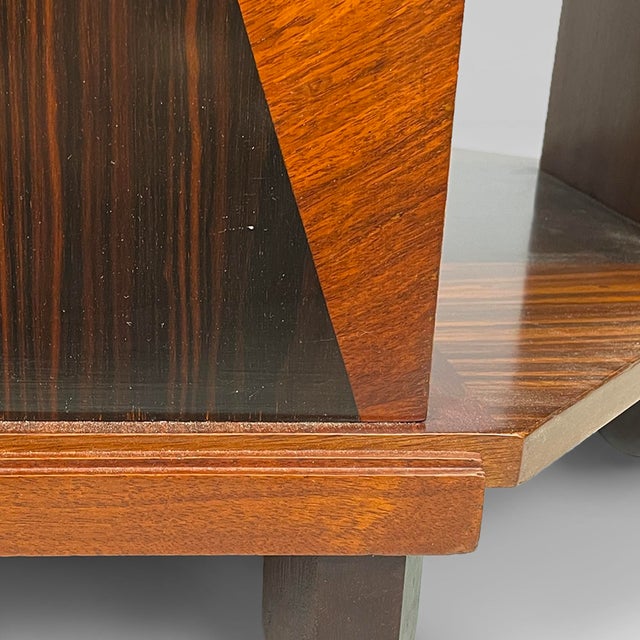 Italian Art Deco Double Hexagonal Top Coffee Table in Wood, 1930s For Sale - Image 16 of 18