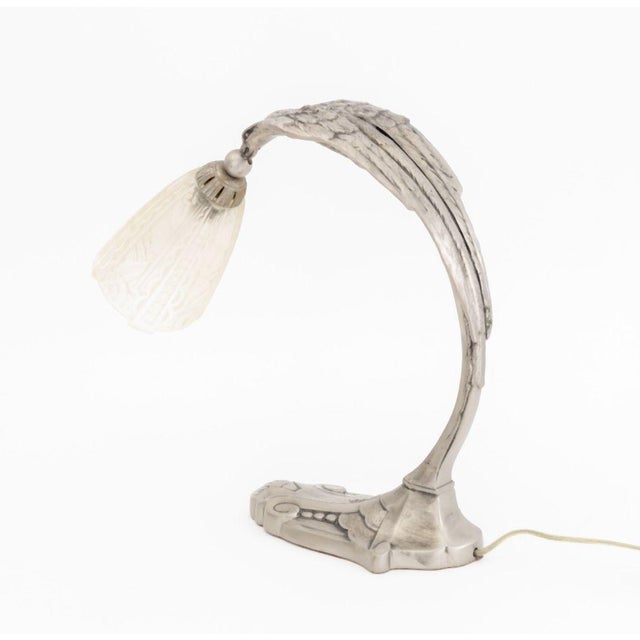 French Art Deco Eagle Form Chrome Table Lamp For Sale In New York - Image 6 of 9