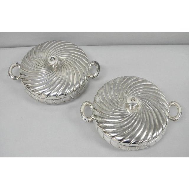 Antique Victorian Meriden B Co Spiral Swirl Silver Plated Covered Serving Dish Tureen - a Pair For Sale - Image 18 of 18