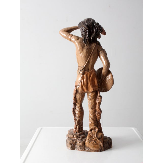 Brown Vintage Native American Indian Statuary Figurine For Sale - Image 8 of 12