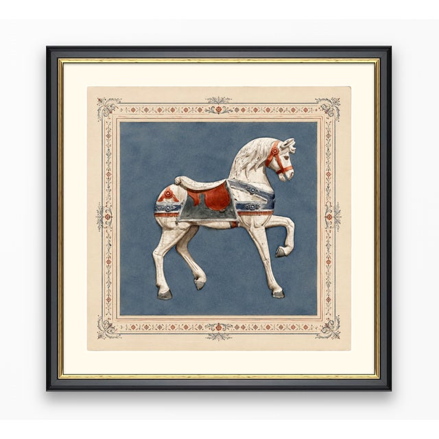 Not Yet Made - Made To Order Atelier Aria Lumae Antique Americana Carousel Horse Fine Art Gallery Board Print With Integrated Decorative Border Design 24 X 24 For Sale - Image 5 of 10