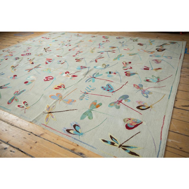 New Pakistani Mixed Weave Pictorial Kilim Design Rug - 8'2" X 9'3" For Sale - Image 9 of 12
