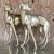 Silver Vintage Boho Monumental White Brass Standing Dogs - a Pair For Sale - Image 8 of 10