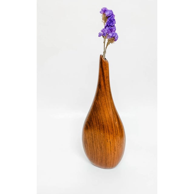 Vintage, Wood Mid Century Vase For Sale - Image 4 of 4
