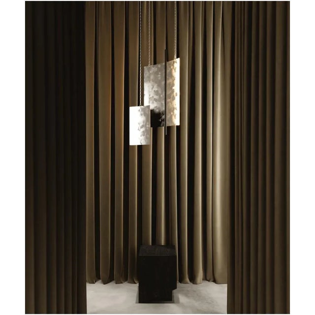 Metal Modern Ceiling Pendant Light - Led Panel Lamp - Water Ripple - Large For Sale - Image 7 of 12