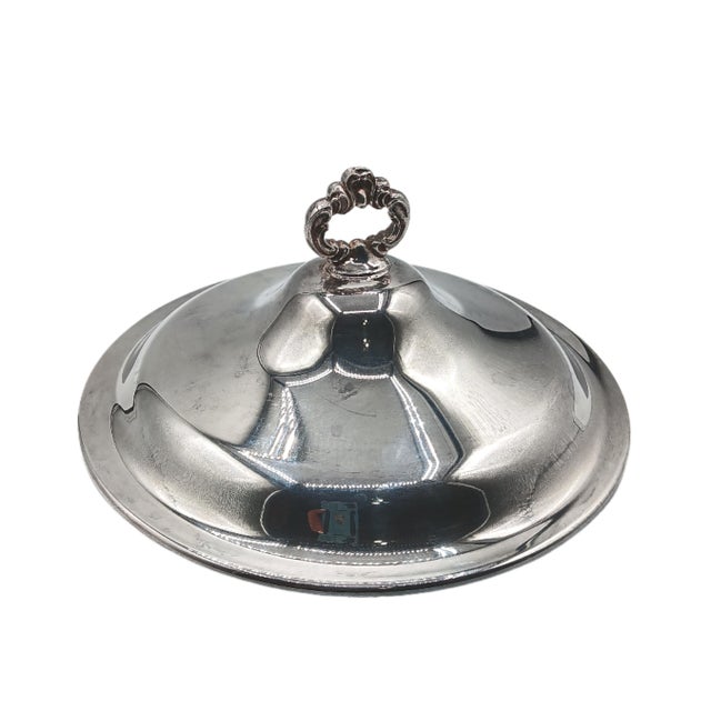Mid-Century Modern Vintage Sheffield Silverplate Covered Serving Dish For Sale - Image 3 of 10