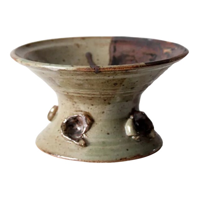 Vintage Studio Pottery Pedestal Bowl For Sale