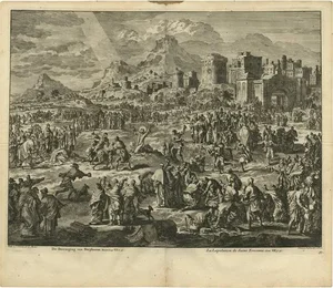 J. Luyken, Bible Scene: The Stoning of Saint Stephen, 1743, Print