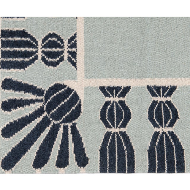 Not Yet Made - Made To Order Part & Parcel Goods Wool Tassel Rug, 12' x 15', Sky Blue, Navy and Eggshell For Sale - Image 5 of 5