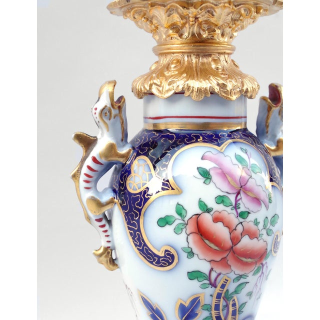 Antique Valentine Porcelain Lamps, Set of 2 For Sale - Image 3 of 9
