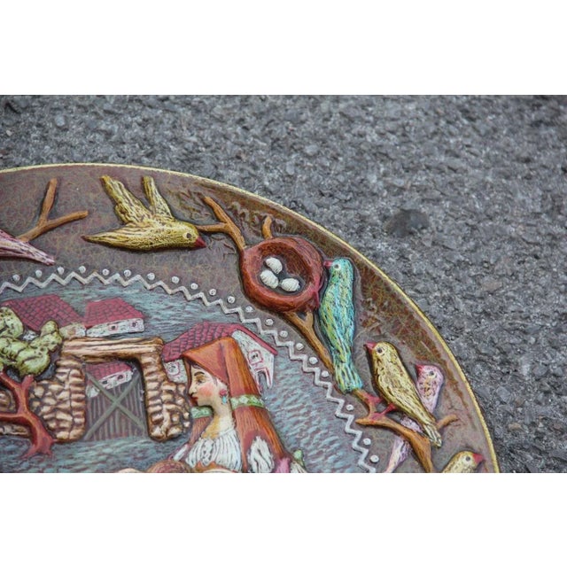 Ceramic Large Italian Ceramic Decorative Plate by Paolo Loddo, 1960s For Sale - Image 7 of 11