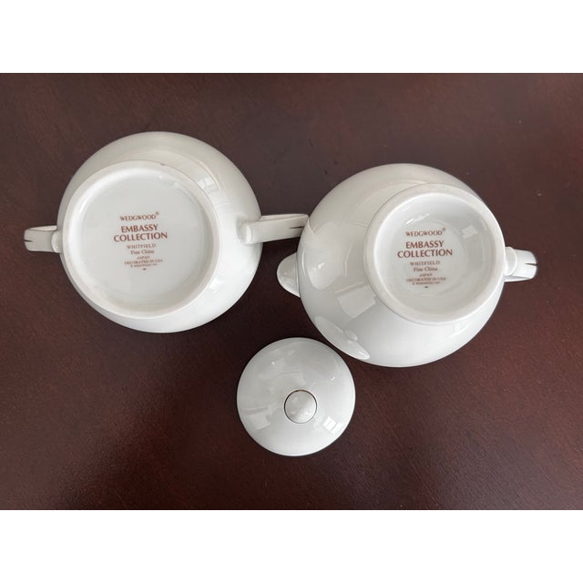 Traditional Mid 20th Century Wedgewood Embassy Collection Sugar & Creamer Whitefield Fine China For Sale - Image 3 of 4