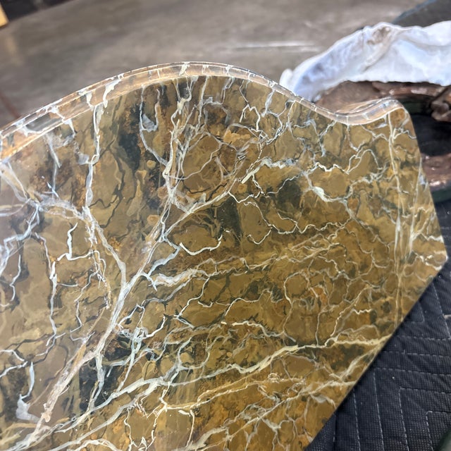 Faux Marble Console Bracket With Decorative Single Lion Leg For Sale - Image 9 of 11