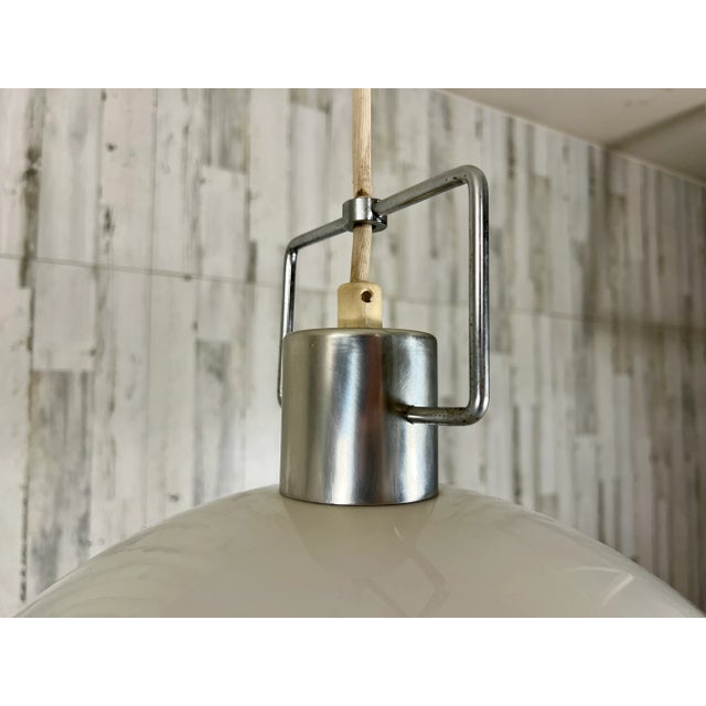 Metal Lightolier Dome Pendants - a Pair For Sale - Image 7 of 12