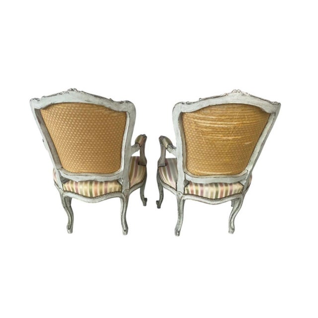 19th Century French Louis XV Style Rococo Fauteuil Armchairs For Sale In Tampa - Image 6 of 11