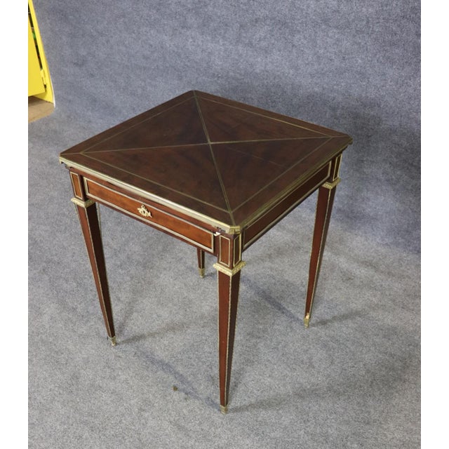 Early 20th Century Fine French Mahogany and Felt Games or Napkin Louis XVI Table For Sale - Image 9 of 10