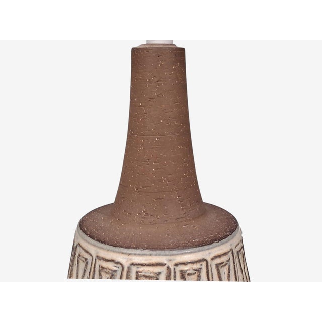 Ceramic 1960s Mid-Century Modern Helge Bjufstrøm, Large Table Lamp, Brown Stoneware For Sale - Image 7 of 10