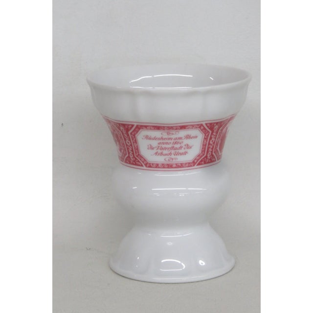 Mid-Century Modern Late 20th Century Heinrich Germany Rüdesheimer Kaffee Porcelain Goblet Vase Mug Castle Motif For Sale - Image 3 of 12