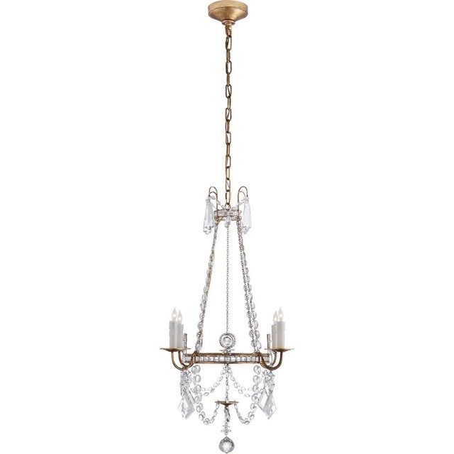 Sharon Small Chandelier in Gilded Iron with Crystal Trim Designer: J. Randall Powers Canopy: 6" Round Mounting: Chain...