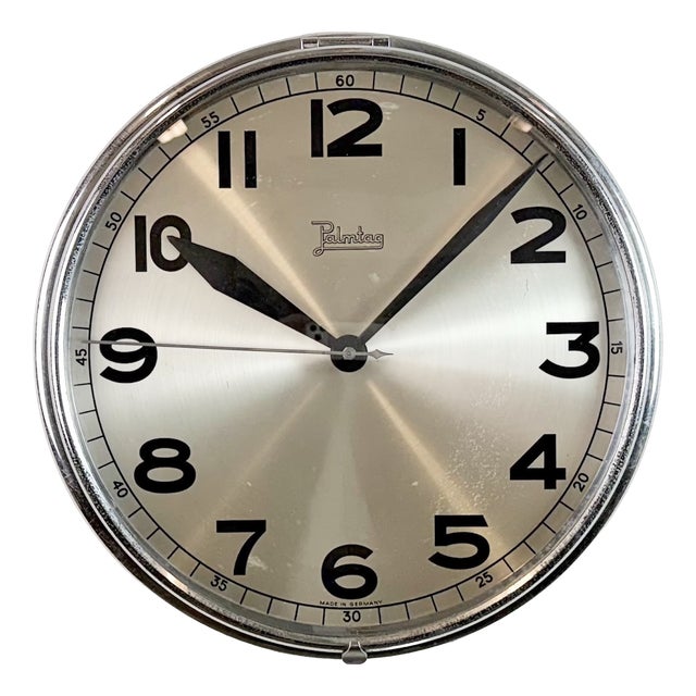 Vintage German Electric Wall Clock from Palmtag, 1960s For Sale