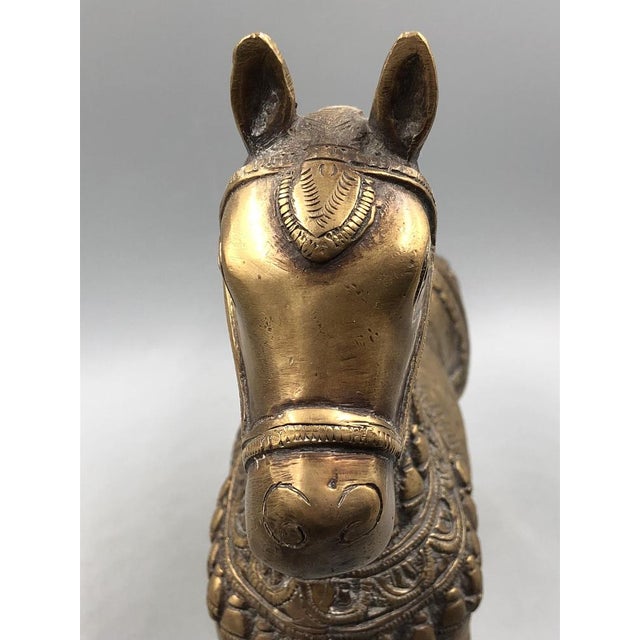 Vintage Handmade Brass Horse Statue, 1960s For Sale - Image 9 of 16