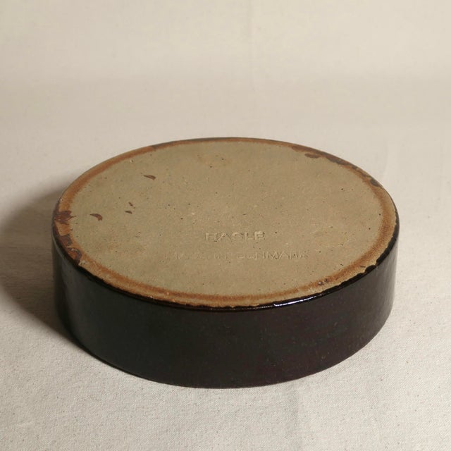 Vintage 1970s Hasle Bornholm Denmark Low Catch-All Stoneware Bowl Catch All For Sale - Image 9 of 10