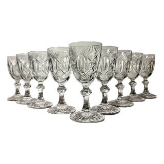 Crystal Glasses from Saint Louis, 19th Century, Set of 9 For Sale