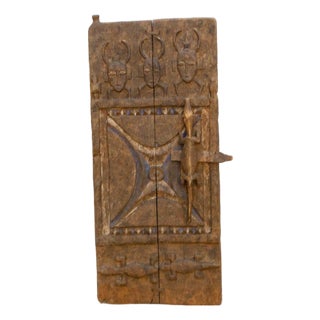 Antique African Senufo Masked Crocodile Shutter For Sale