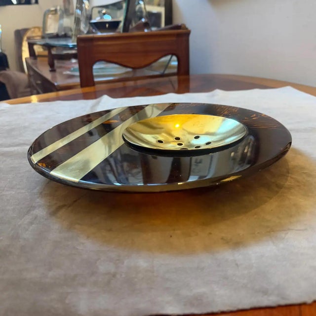 1970s Dior Home Style Mid-Century Modern Faux Tortoiseshell Lucite Centerpiece For Sale - Image 11 of 14