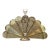 Vintage Brass Fireplace Screen Cameo Folding Peacock Screen For Sale
