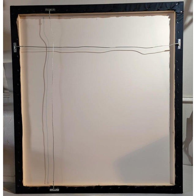 Blue 19th C Postage Stamp Crib Quilt- Mounted For Sale - Image 8 of 8