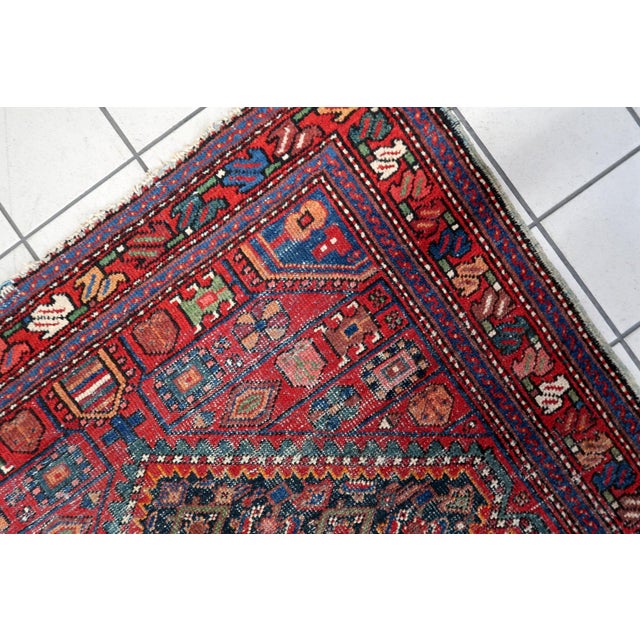 1920s, Antique 1920s Persian Hamadan Rug, Distressed Herati, 4 X 6 For Sale - Image 10 of 13