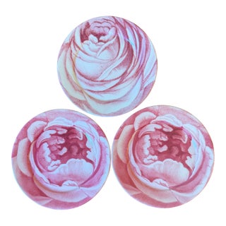 John Derian Melamine Rose Salad/Dessert Plates- Set of 3 For Sale