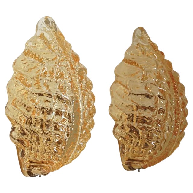 Mid-Century Swedish Wall Lamps attributed to Fritz Kurz for Orrefors, 1940s, Set of 2 For Sale