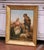 Painted in France circa 1860, this antique oil on canvas depicts a charming pastoral scene featuring a young shepherd in...