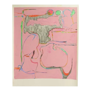 1981 Abstract Mixed Media Painting by Harry Hilson