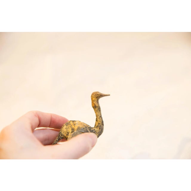 Vintage African Light Patina Bronze Ostrich For Sale - Image 4 of 8
