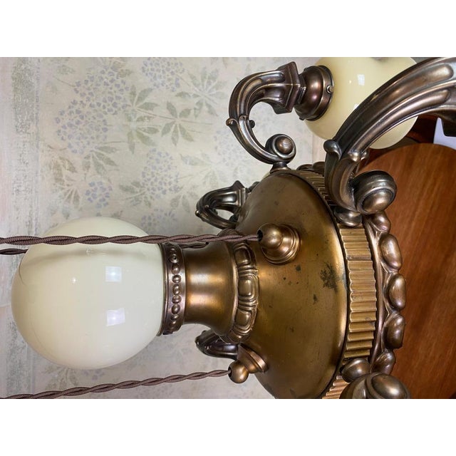Brass Chandelier in Copper, 1910s For Sale - Image 6 of 13