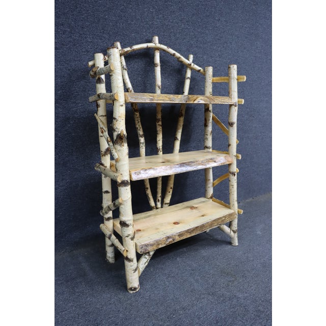 Late 20th Century Adirondack Birch Three-Tier Display Shelf For Sale - Image 5 of 10