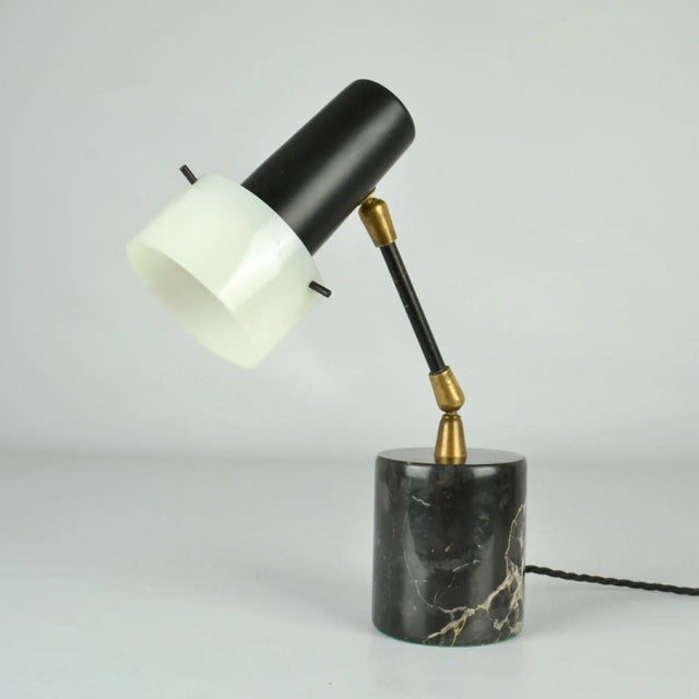 Black Table Lamp on Black Marble Base from Stilux, 1950s For Sale - Image 8 of 11
