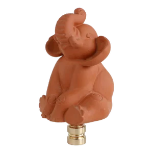 Terracotta Elephant Lamp Finial