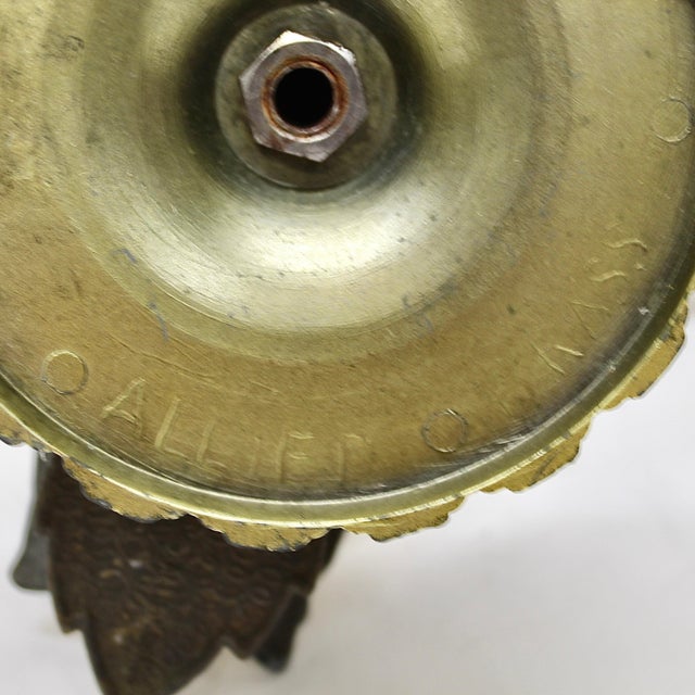 Vintage solid brass Butterfly note holder offers three butterfly clips positioned at different levels on a central rod...