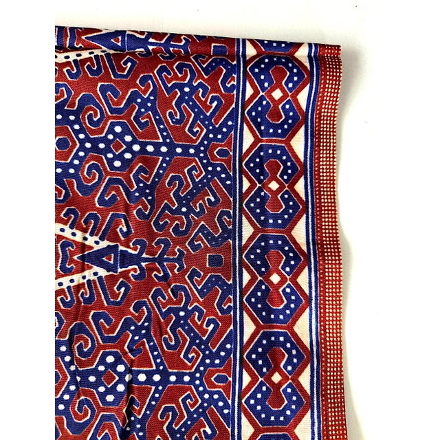 Coffee Vintage Malaysian Cotton Batik Fabric, 2 Yards For Sale - Image 8 of 10