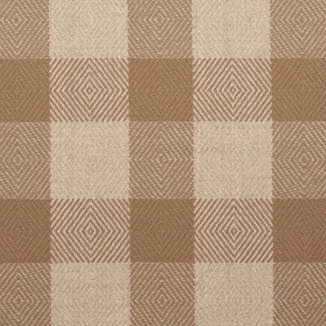 American Schumacher Galt Wool Check Fabric in Coffee For Sale - Image 3 of 4
