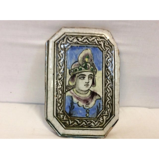 Tin Glazed Persian Tile For Sale - Image 5 of 5
