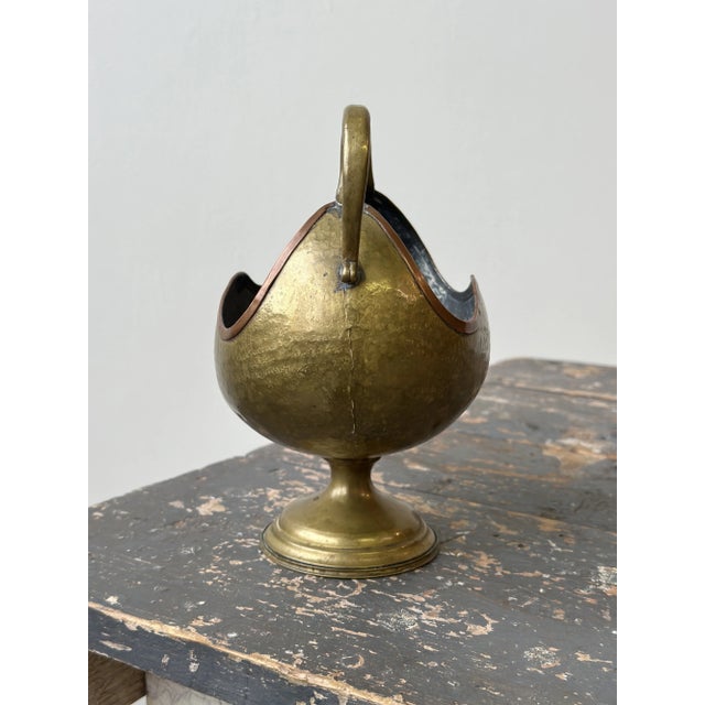 Vintage Sculptural Russian Hammered Brass + Copper Vessel, Circa Early 20th Century For Sale - Image 9 of 14