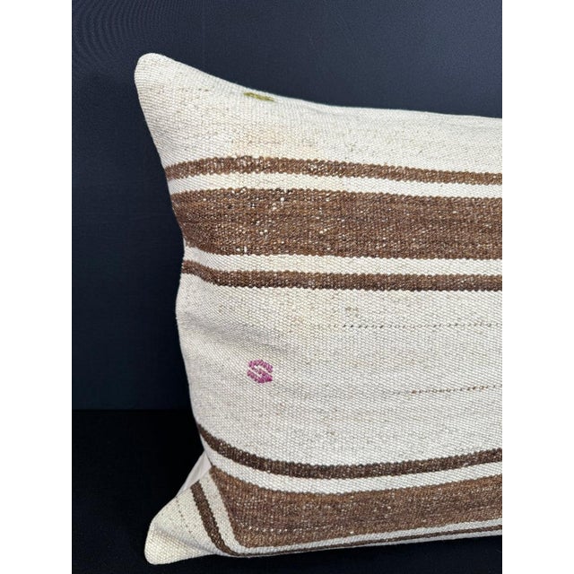 Turkish Hemp Pillow Cushion Natural Beige Brown Cushion Cover 20x20 #18172 Enhance your home decor with our Kilim Pillow...