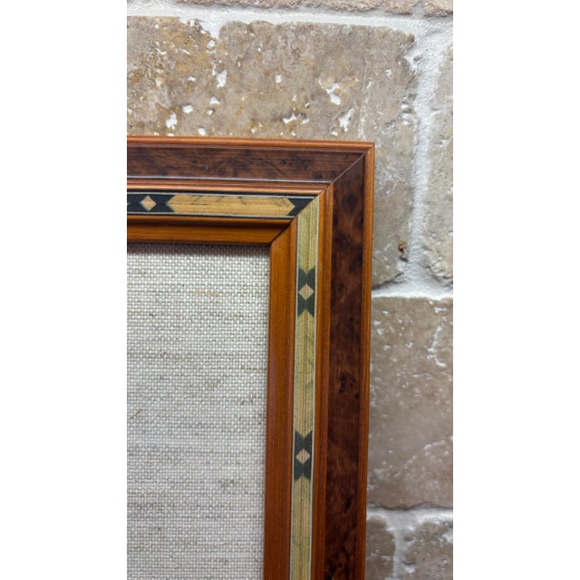 1980s Rachel H. Badeau Original Wood Duck Wildlife Etching Hand Painted Inlaid Frame For Sale In West Palm - Image 6 of 9