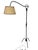 Tripod floor lamp with articulated arm and original 1940s/50s lampshade. Original lampshade. Floor lamp in original,...